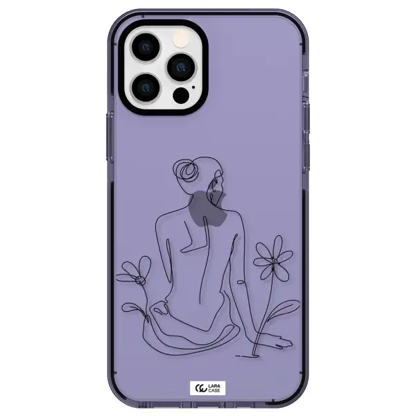 a woman sitting on a flower Apple iPhone 12 pro impact Lilac Case