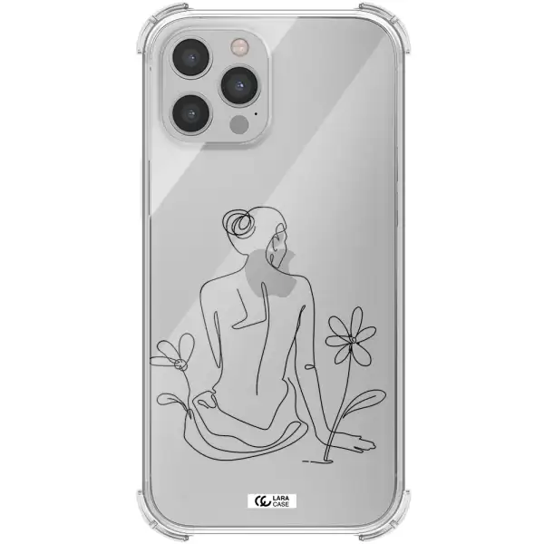 a woman sitting on a flower Apple iPhone 12 pro max Clear PC Case