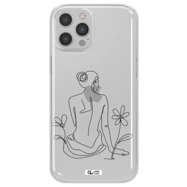 a woman sitting on a flower Apple iPhone 12 pro max Clear TPU Case