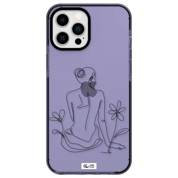 a woman sitting on a flower Apple iPhone 12 pro max impact Lilac Case