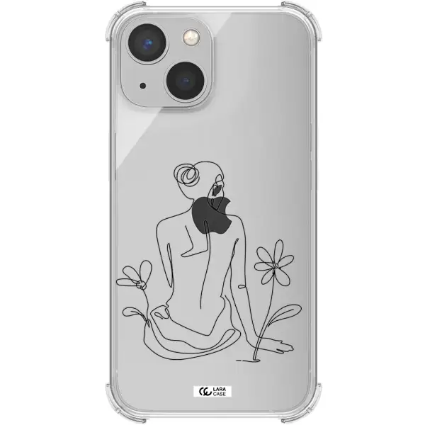 a woman sitting on a flower Apple iPhone 13 Clear PC Case