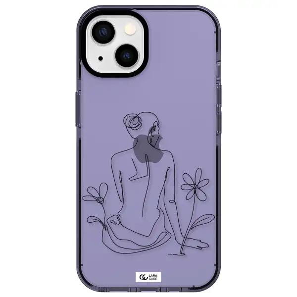 a woman sitting on a flower Apple iPhone 13 impact Lilac Case