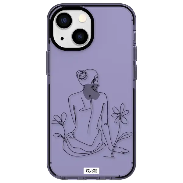 a woman sitting on a flower Apple iPhone 13 mini impact Lilac Case