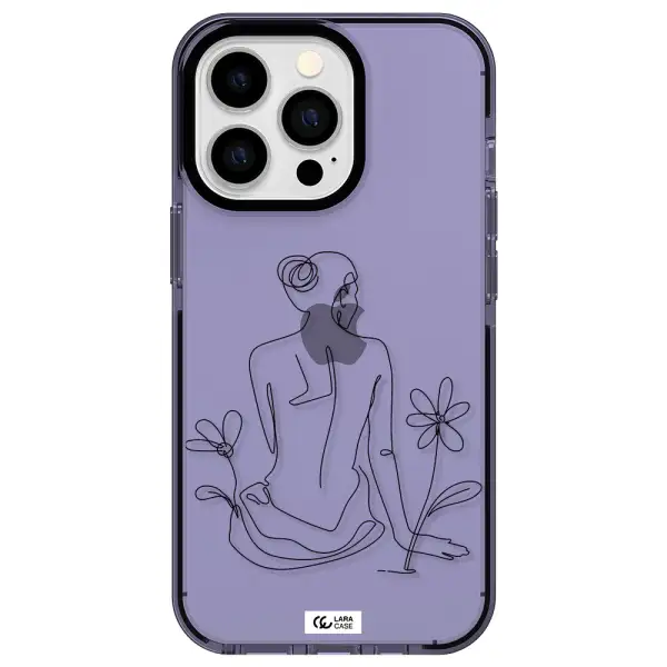 a woman sitting on a flower Apple iPhone 13 Pro impact Lilac Case