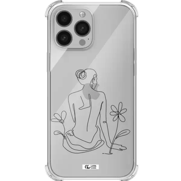 a woman sitting on a flower Apple iPhone 13 Pro Max Clear PC Case