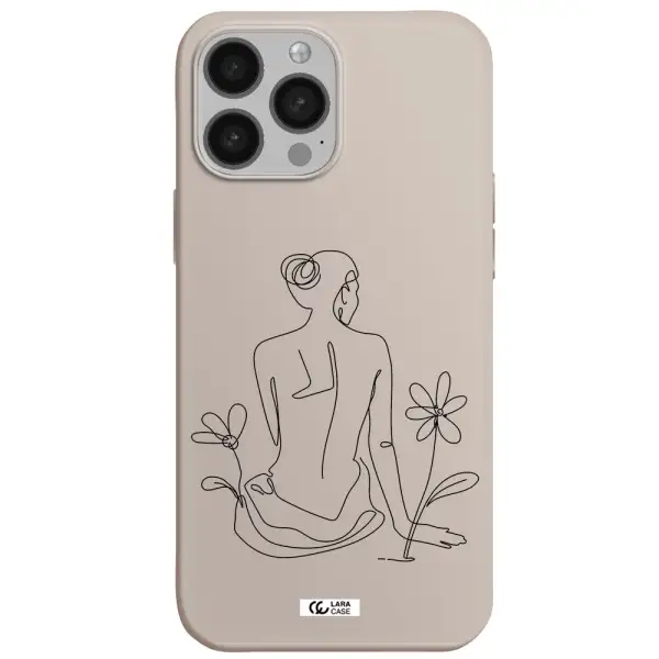 a woman sitting on a flower Apple iPhone 13 Pro Max Silicone Stone Case