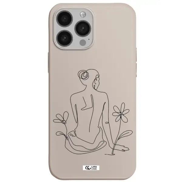 a woman sitting on a flower Apple iPhone 13 Pro Silicone Stone Case