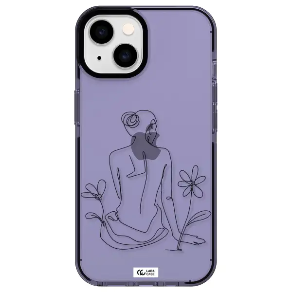 a woman sitting on a flower Apple iPhone 14 impact Lilac Case