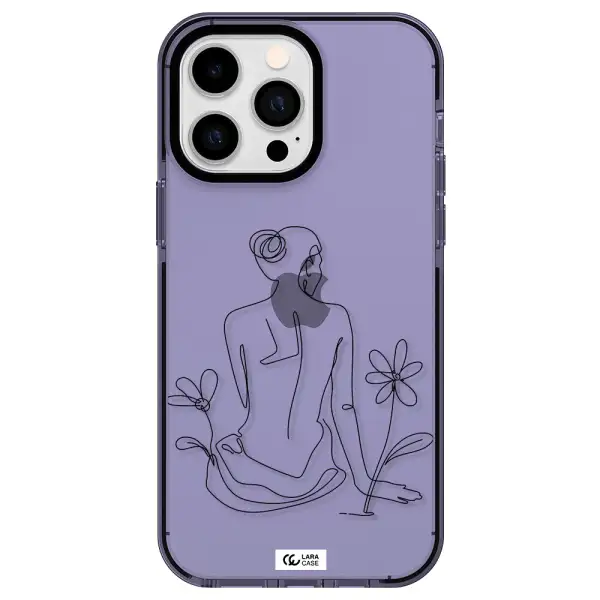 a woman sitting on a flower Apple iPhone 14 pro max impact Lilac Case