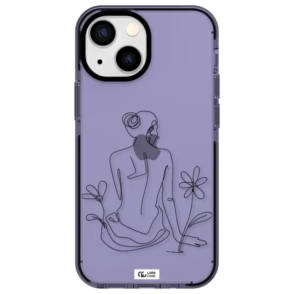 a woman sitting on a flower Apple iPhone 15 impact Lilac Case