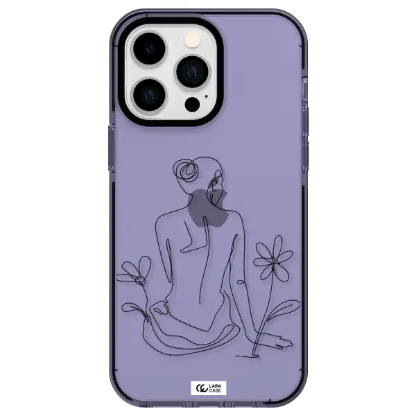 a woman sitting on a flower Apple iPhone 15 Pro Max impact Lilac Case