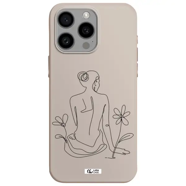 a woman sitting on a flower Apple Iphone 15 Pro max Silicone Stone Case