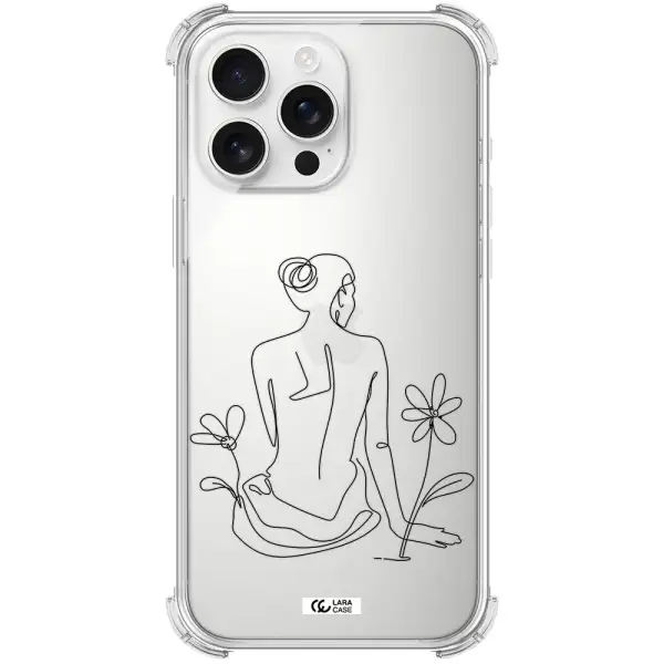 A Woman Sitting On A Flower Apple Iphone 16 Pro Max Clear Pc Case