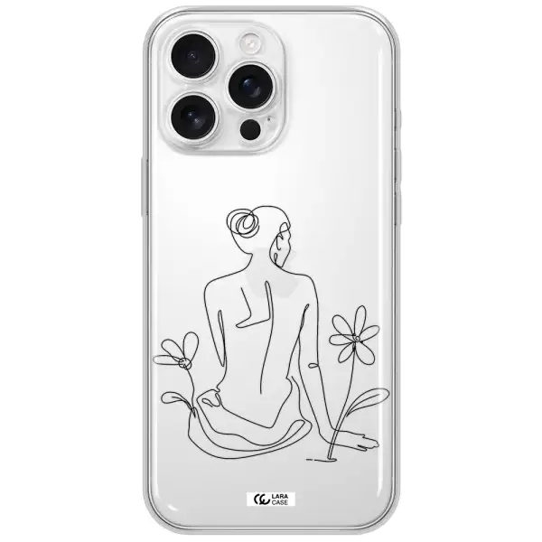 A Woman Sitting On A Flower Apple Iphone 16 Pro Max Clear Tpu Case