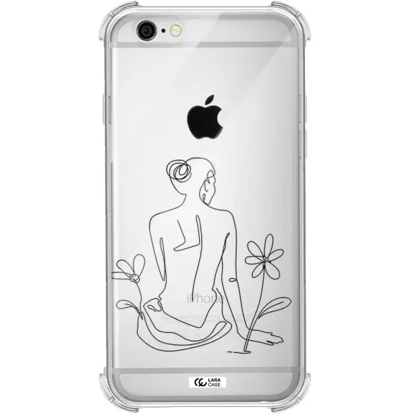 a woman sitting on a flower Apple iPhone 6 Clear PC Case