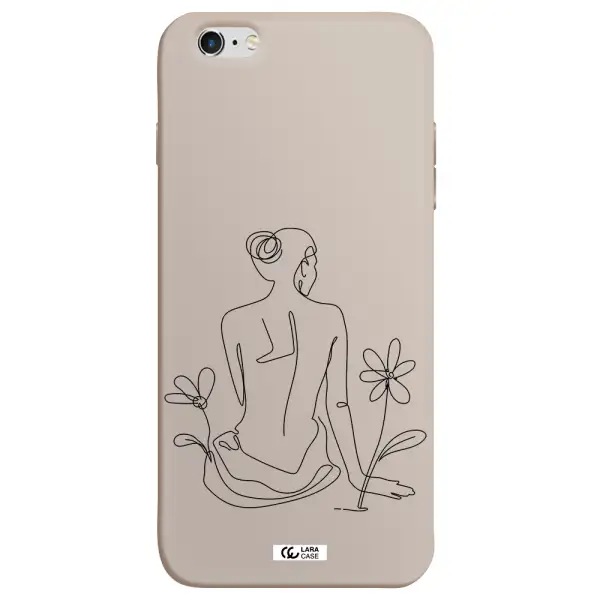 a woman sitting on a flower Apple iPhone 6 plus Silicone Stone Case