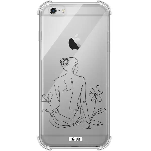 a woman sitting on a flower Apple iPhone 6 s plus Clear PC Case