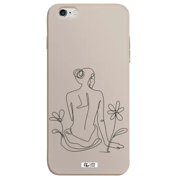 a woman sitting on a flower Apple iPhone 6 s plus Silicone Stone Case