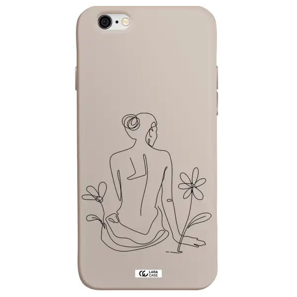 a woman sitting on a flower Apple iPhone 6 Silicone Stone Case