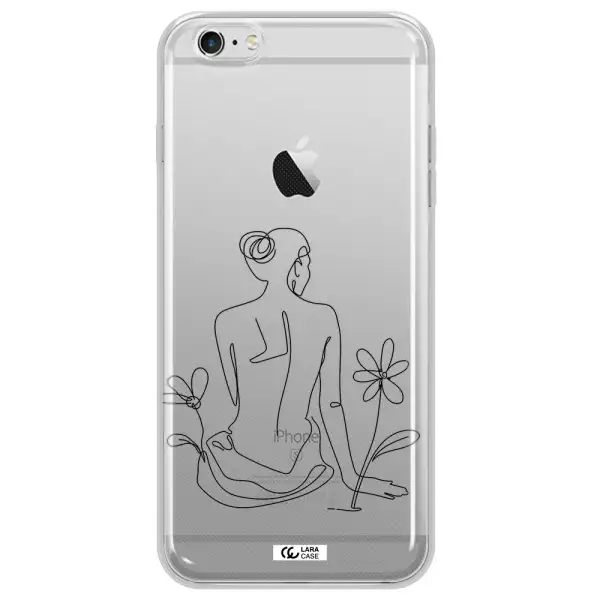 a woman sitting on a flower Apple iPhone 6S Clear TPU Case