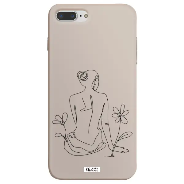 a woman sitting on a flower Apple iPhone 7 plus Silicone Stone Case