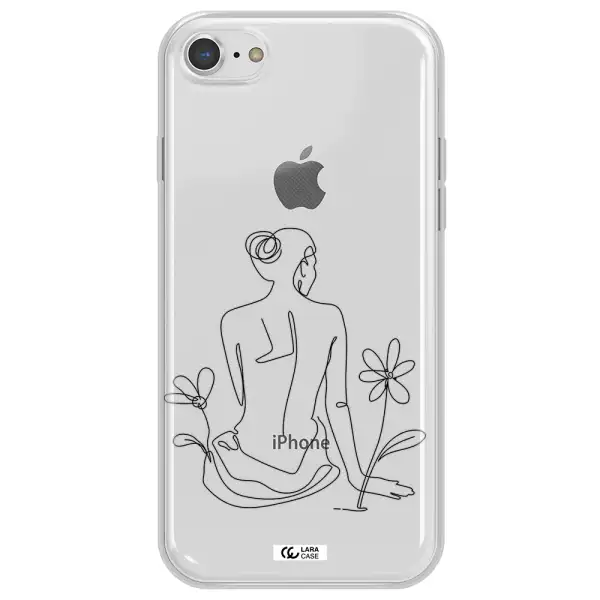 a woman sitting on a flower Apple iPhone 8 Clear TPU Case