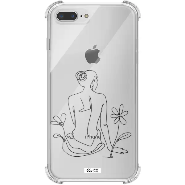 a woman sitting on a flower Apple iPhone 8 plus Clear PC Case