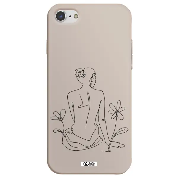 a woman sitting on a flower Apple iPhone 8 Silicone Stone Case