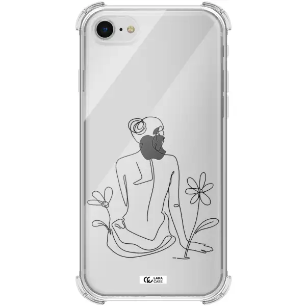 a woman sitting on a flower Apple iPhone se 2020 Clear PC Case