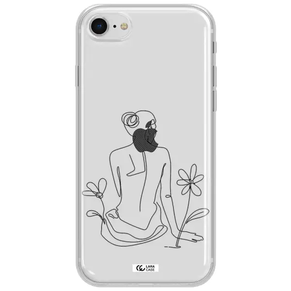 A Woman Sitting On A Flower Apple Iphone Se 2020 Clear Tpu Case