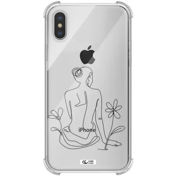a woman sitting on a flower Apple iPhone XS Clear PC Case