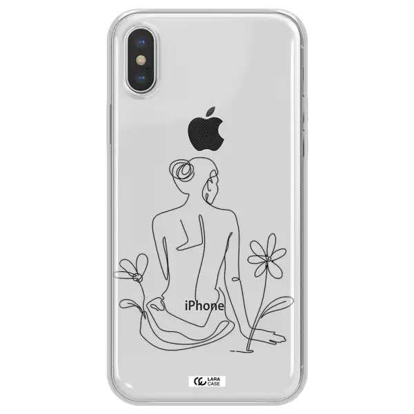 a woman sitting on a flower Apple iPhone XS Clear TPU Case