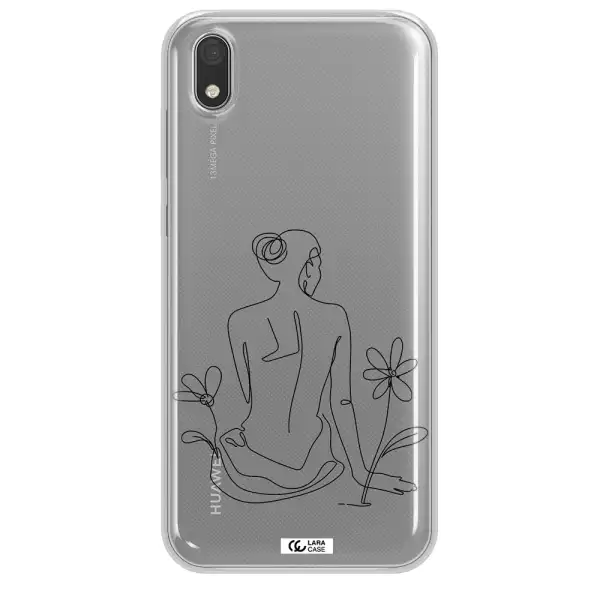 a woman sitting on a flower Huawei Honor 8S Clear TPU Case