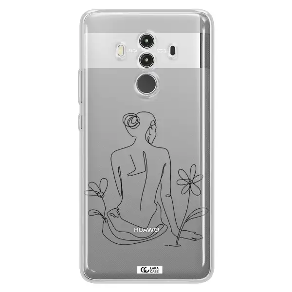a woman sitting on a flower Huawei Mate 10 Clear TPU Case