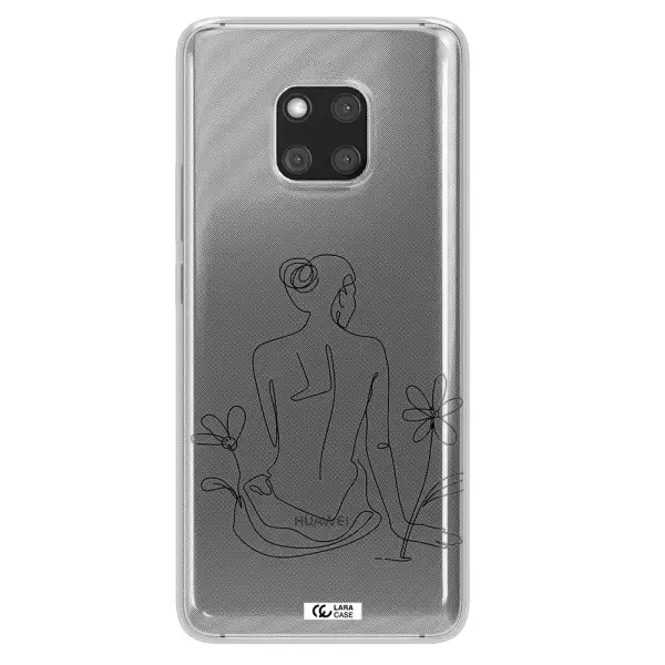 a woman sitting on a flower Huawei Mate 20 Pro Clear TPU Case