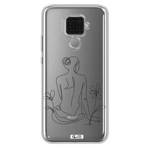 a woman sitting on a flower Huawei Mate 30 Lite Clear TPU Case