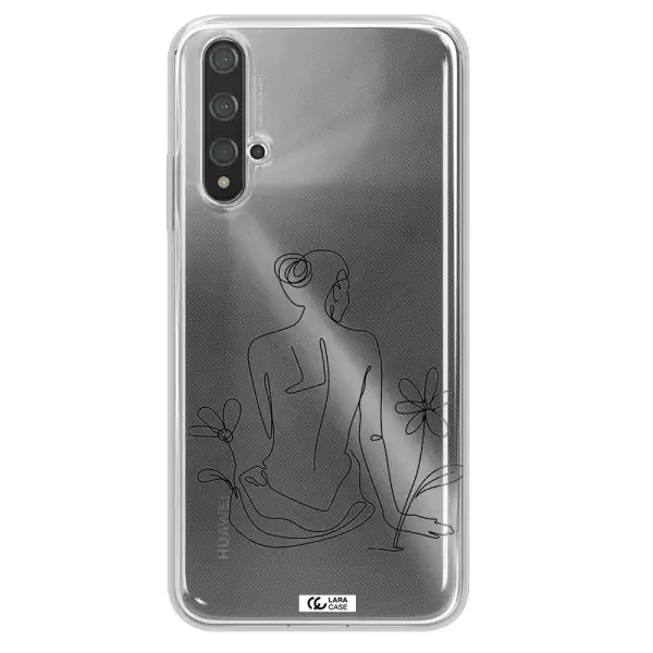 a woman sitting on a flower Huawei Nova 5t Clear TPU Case