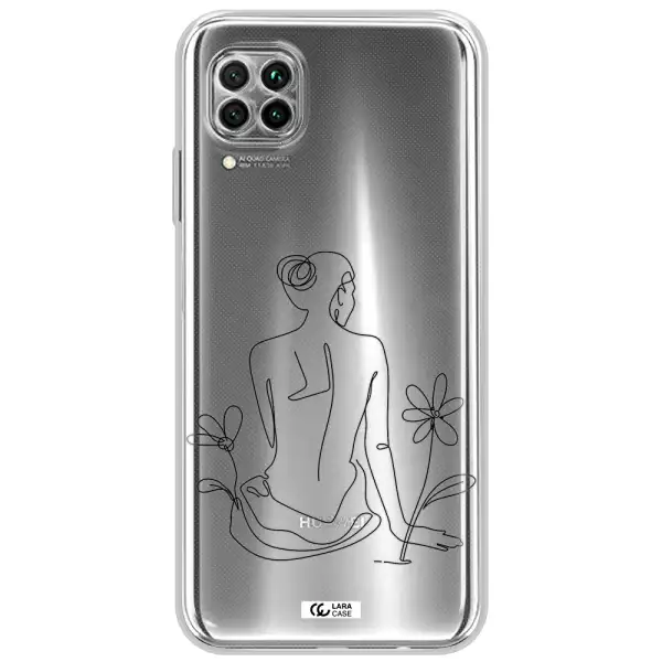 A Woman Sitting On A Flower Huawei Nova 7I Clear Tpu Case