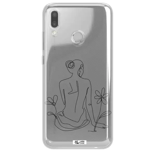 a woman sitting on a flower Huawei P Smart 2019 Clear TPU Case