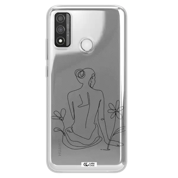 a woman sitting on a flower Huawei P Smart 2020 Clear TPU Case