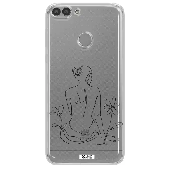 a woman sitting on a flower Huawei P Smart Clear TPU Case