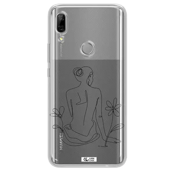 a woman sitting on a flower Huawei P Smart Z Clear TPU Case