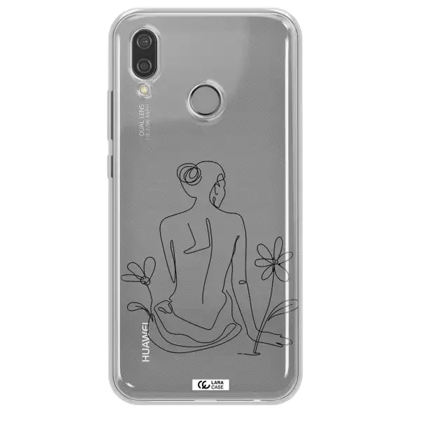 a woman sitting on a flower Huawei P20 Lite Clear TPU Case