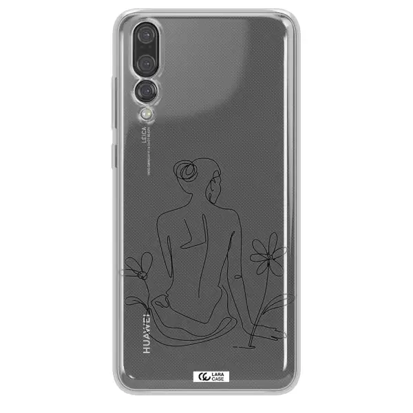 a woman sitting on a flower Huawei P20 Pro Clear TPU Case