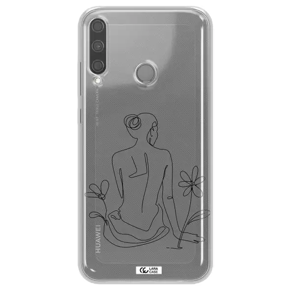 a woman sitting on a flower Huawei P40 Lite E Clear TPU Case