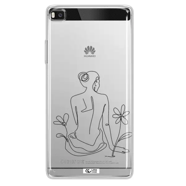 a woman sitting on a flower Huawei P8 Clear TPU Case