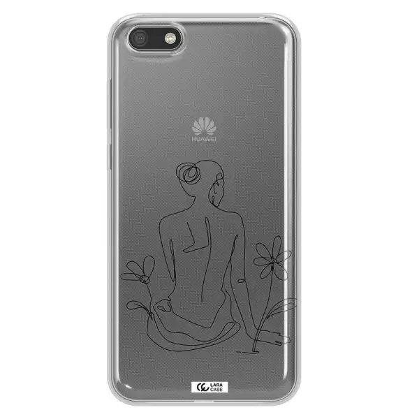 a woman sitting on a flower Huawei Y5 2018 Clear TPU Case
