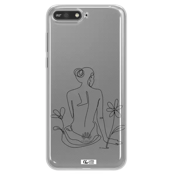 a woman sitting on a flower Huawei Y6 2018 Clear TPU Case