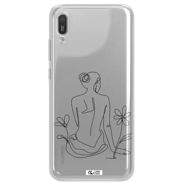 a woman sitting on a flower Huawei Y6 Pro 2019 Clear TPU Case