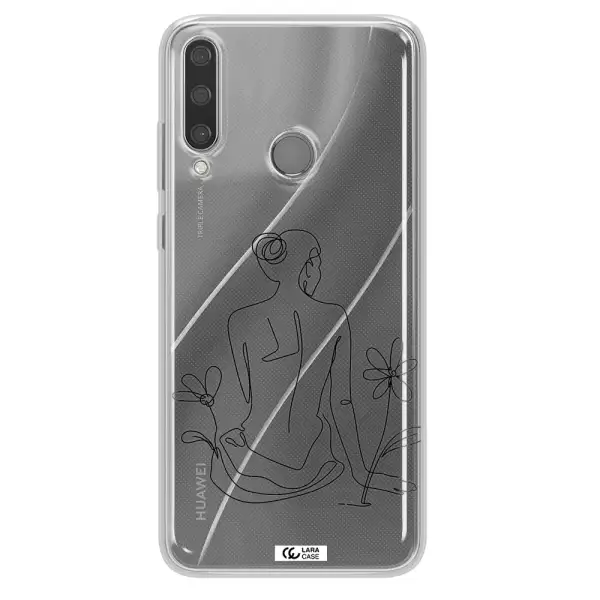 a woman sitting on a flower Huawei Y6P Clear TPU Case